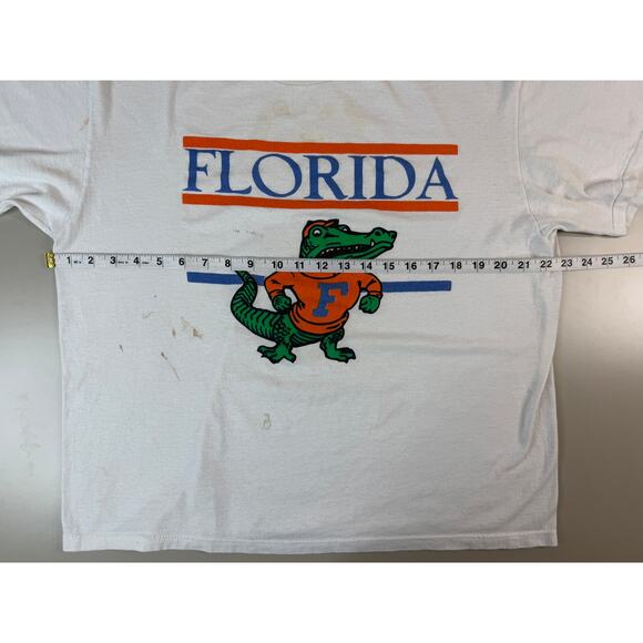 Vintage Mens Florida Gators T Shirt L College Logo Uni Single Stitch Thrashed - Picture 7 of 11